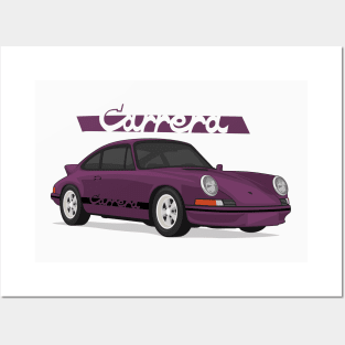 supercar 911 carrera rs turbo 1972 violet Posters and Art